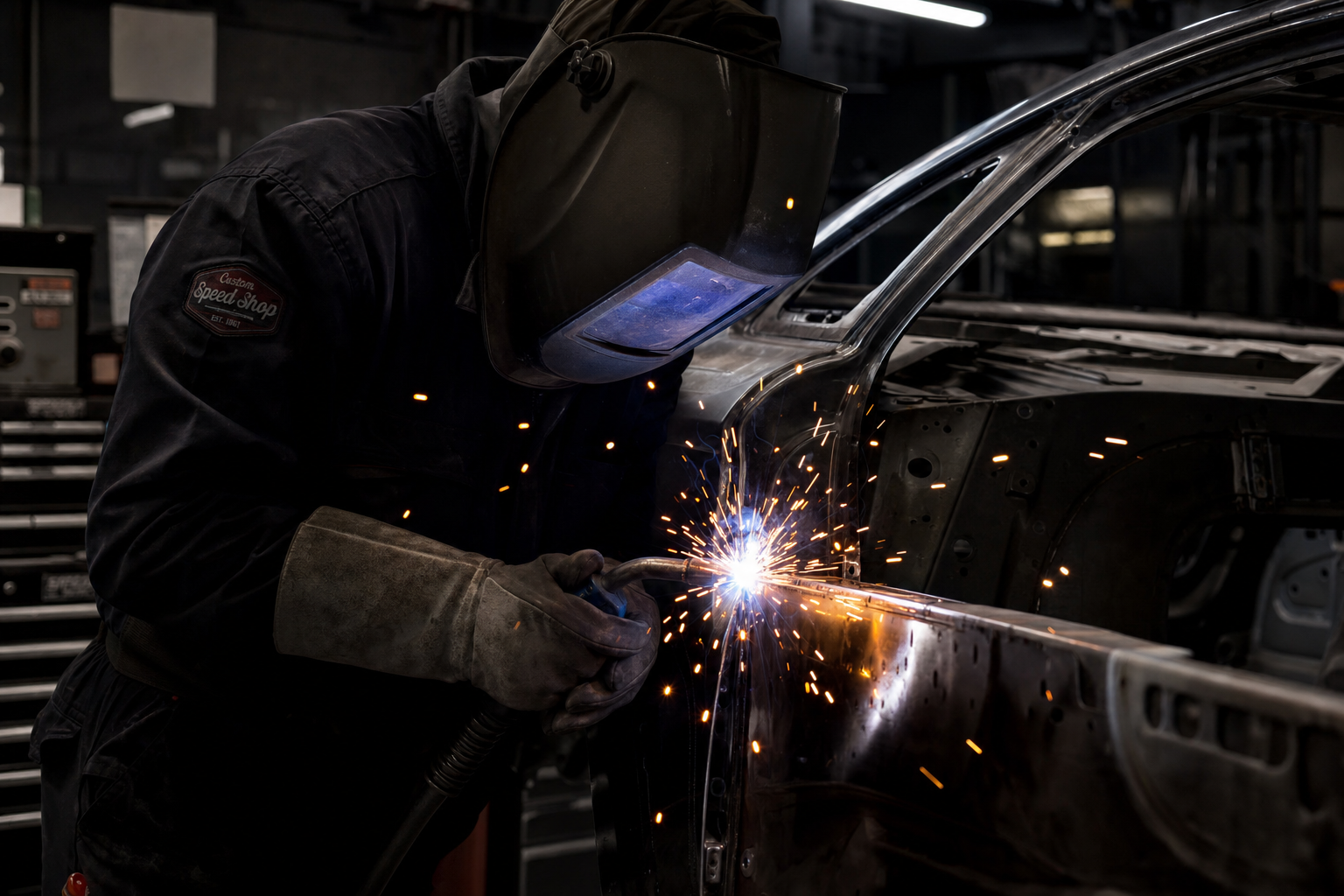 Welding and panel repair in a body shop